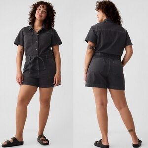 GAP Black Denim Utility Romper